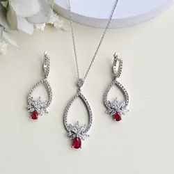 نیم ست نقره زنانه مجلسی رنگی مدل NI R44