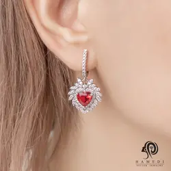 نیم ست نقره زنانه قلبی مجلسی مدل NI R45