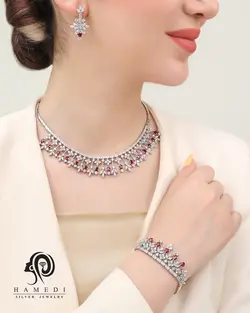 سرویس نقره جواهری عروس مدل SIL A1