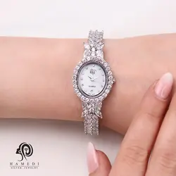 ساعت نقره زنانه مجلسی دارای روز شمار مدل WI Z5 B1