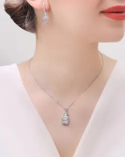 نیم ست نقره زنانه ظریف شیک مدل NI E20