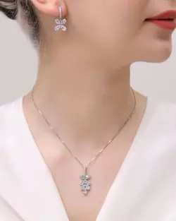 نیم ست نقره زنانه و دخترانه مدل NI S1