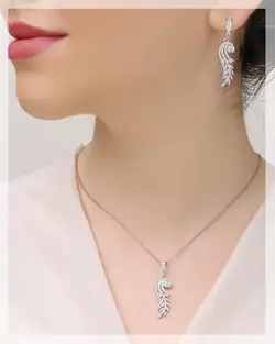 نیم ست زنانه جواهری نقره مدل NI F3