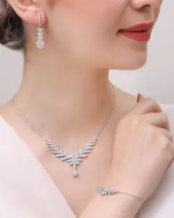 سرویس نقره زنانه مجلسی زنجیری مدل SIC B4