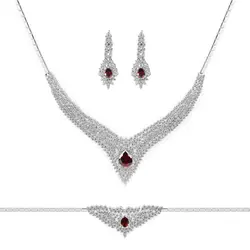 سرویس نقره زنانه لوکس نگین رنگی مدل SIL R1