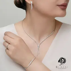 سرویس نقره زنانه جواهری مجلسی مدل SE B7