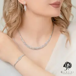 سرویس نقره زنانه جواهری مجلسی مدل SI F54