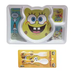 ست 3 تکه ظرف غذای کودک مدل باب اسفنجی کد Rbay  | زرد | گارانتی اصالت و سلامت فیزیکی کالا