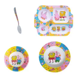 ست غذا خوری 4 پارچه کودک طرح باب اسفنجی