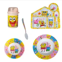 ست غذا خوری 5 پارچه کلبه طرح باب اسفنجی