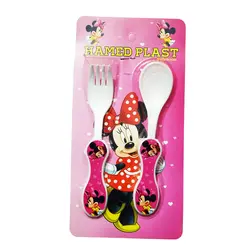 ست قاشق و چنگال کودک مدل مینی ماوس کد Minni-Smll-005 | صورتی | گارانتی اصالت و سلامت فیزیکی کالا