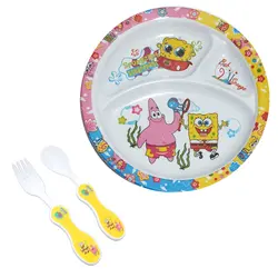سرویس 3 تکه ظرف غذا کودک مدل باب اسفنجی | چند رنگ | گارانتی اصالت و سلامت فیزیکی کالا