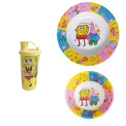 سرویس غذا خوری 3 پارچه کودک طرح باب اسفنجی کد bob33  | چند رنگ | گارانتی اصالت و سلامت فیزیکی کالا