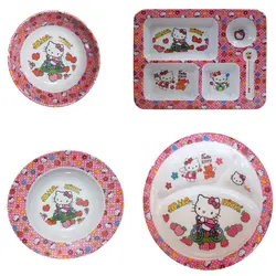 سرویس غذا خوری 4 پارچه کودک طرح کیتی کد Rbay4 | چند رنگ | گارانتی اصالت و سلامت فیزیکی کالا