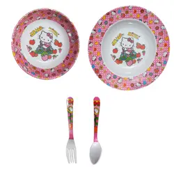 سرویس غذا خوری 4 پارچه کودک طرح کیتی کد Rbay44 | چند رنگ | گارانتی اصالت و سلامت فیزیکی کالا