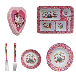 سرویس غذا خوری 4 پارچه کودک طرح کیتی کد Rbay6666 | چند رنگ | گارانتی اصالت و سلامت فیزیکی کالا