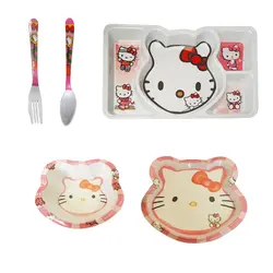 سرویس غذا خوری 5 پارچه کودک طرح کیتی کد Rbay055 | چند رنگ | گارانتی اصالت و سلامت فیزیکی کالا