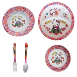 سرویس غذا خوری 5 پارچه کودک طرح کیتی کد Rbay50 | چند رنگ | گارانتی اصالت و سلامت فیزیکی کالا