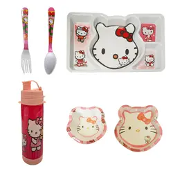 سرویس غذا خوری 6 پارچه کودک طرح کیتی کد Rbay006 | چند رنگ | گارانتی اصالت و سلامت فیزیکی کالا
