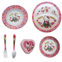 سرویس غذا خوری 6 پارچه کودک طرح کیتی کد Rbay06 | چند رنگ | گارانتی اصالت و سلامت فیزیکی کالا