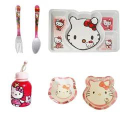 سرویس غذا خوری 6 پارچه کودک طرح کیتی کد Rbay066 | چند رنگ | گارانتی اصالت و سلامت فیزیکی کالا