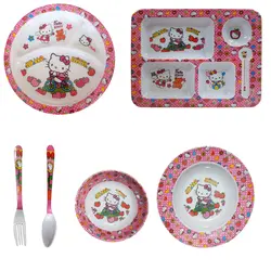 سرویس غذا خوری 6 پارچه کودک طرح کیتی کد Rbay60 | چند رنگ | گارانتی اصالت و سلامت فیزیکی کالا