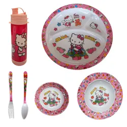 سرویس غذا خوری 6 پارچه کودک طرح کیتی کد Rbay66 | چند رنگ | گارانتی اصالت و سلامت فیزیکی کالا