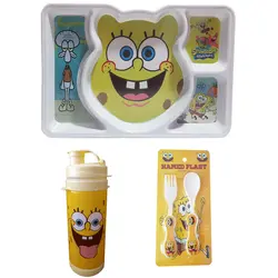 سرویس غذا خوری کودک  4 پارچه طرح باب اسفنجی کد Rbay4 | چند رنگ | گارانتی اصالت و سلامت فیزیکی کالا