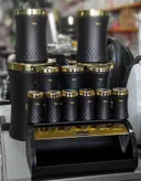 سرویس آشپزخانه MGS مشکی درب طلایی ۱۸پارچه