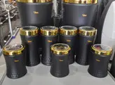 سرویس آشپزخانه MGS مشکی درب طلایی ۱۸پارچه