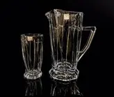 پارچ لیوان اسکوئر ساده و لب طلا