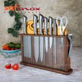 سرویس کارد و ساطور آشپزخانه سافینوکس همراه با تخته گوشت تمام استیل