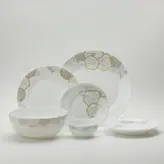 سرویس آرکوپال ۶ نفره ۲۶ پارچه قالب بن (Bone) طرح گلسا طلایی گلدن اپال