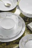 سرویس آرکوپال ۶ نفره ۲۶ پارچه قالب بن (Bone) طرح گلسا طلایی گلدن اپال