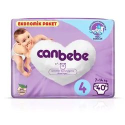 پوشک ۴۰ عددی جان به به شماره ۴ CANBEBE ECONOMIK