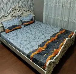 کاور بالشت و کاور تشک تخت دو نفره طرح سنگ