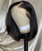 کلاه گیس طبیعی زنانه متوسط قهوه ای تیره (کد:11008)