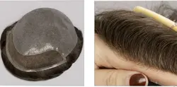 کلاه گیس طبیعی مردانه پروتز مو کف سر تمام سیلیکون جلو تور (کد:8058)