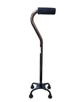 عصا چهار پایه طبی دستگیره اسفنجی S شکل برند Brio