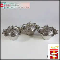 قندان گرد زاماک نقره ای