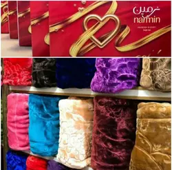 پتو نرمین طلایی دونفره 240*220