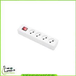 چند راهی 4 خانه بدون ارت با کلید 3 متری پارت الکتریک