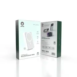 پاوربانک کیک استند با شارژر مگ سیف گرین Green 10000mAh kick stand Powerbank with magsafe charger