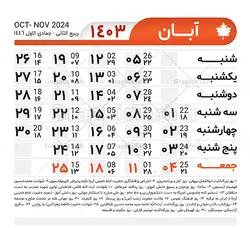 طرح تقویم خام 1403 لایه باز