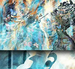 پوستر دیواری چهره با خوشنویسی گفتم که ماه من شو