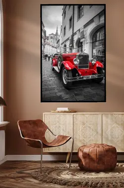 تابلو عکس ماشین قدیمی کلاسیک mg536، خریدبالای 189900 تومان*ارسال رایگان است*