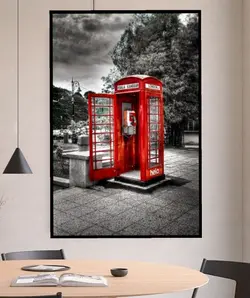 تابلو عکس باجه تلفن باتم قرمز mg671، خریدبالای 189900 تومان*ارسال رایگان است*