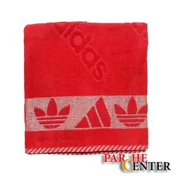 حوله حمام طرح آدیداس ابعاد 90*150 قرمز