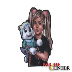 استیکر اتویی لباس مدل دختر مو خرگوشی