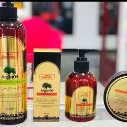 ست محصولات دکتر اسکین شامل :شامپو آرگان ، روغن آرگان , ماسک مو آرگان , کرم مو بدن حمام آرگان